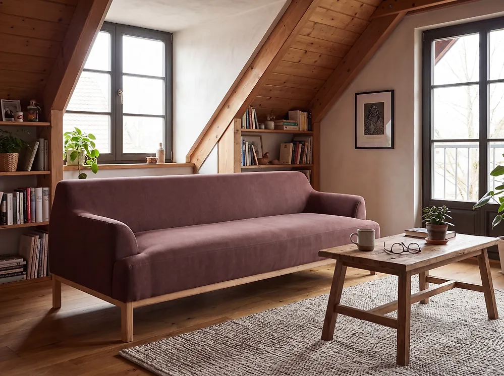 Sofa 3 Seater SOSJO Fabric Burgundy_1178950