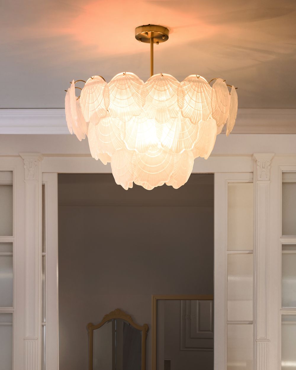 Chandelier CAPLINA Glass Brass