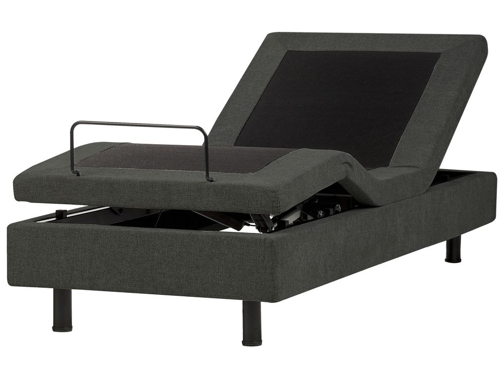 Adjustable Bed without Headboard Fabric CASTELLAN 80 x 200 cm (EU Small Single) Dark Grey