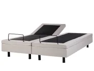 Adjustable Bed without Headboard Fabric DUKE 160 x 200 cm (EU King Size) Beige_951719
