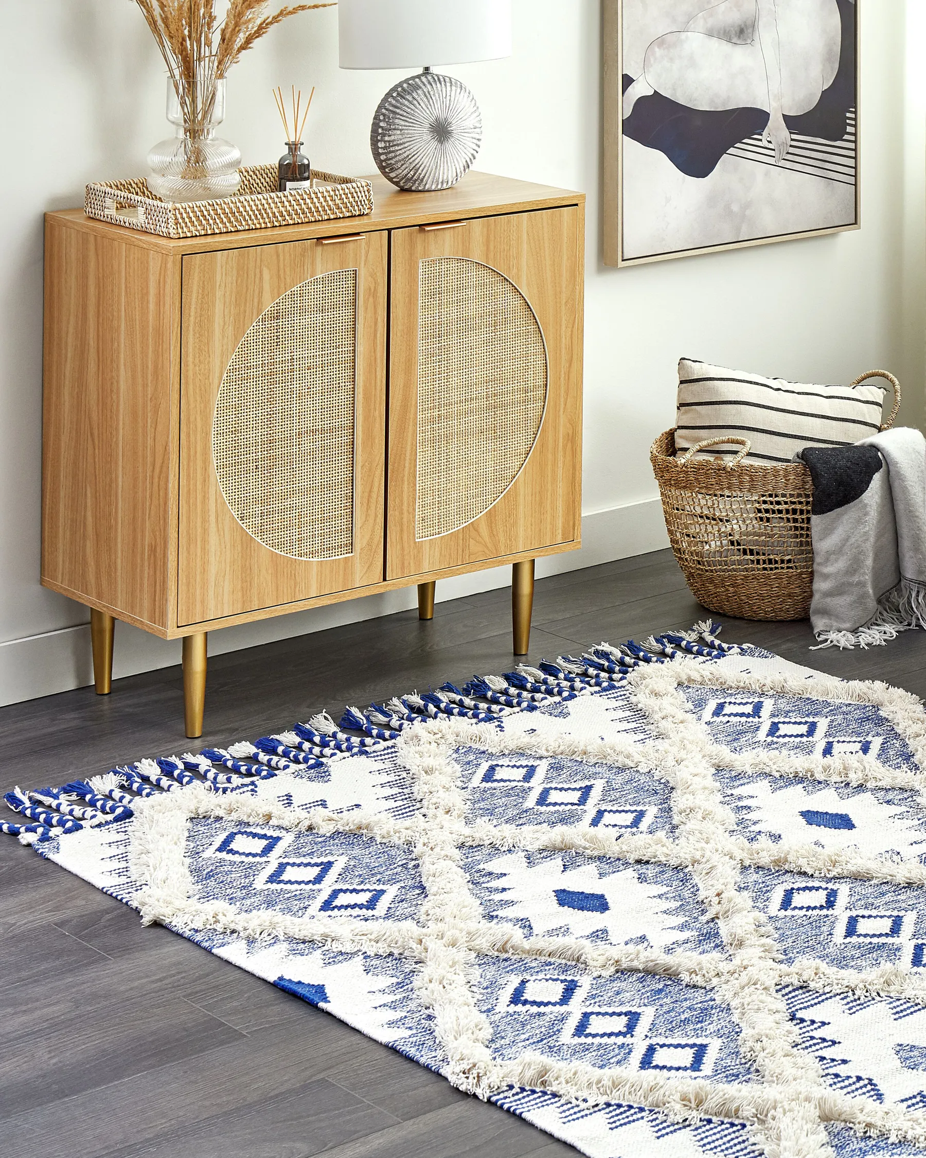 Rug MANAVGAT Light Beige 140 x 200 cm Cotton_843955