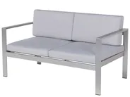 Garden Lounge Set with Table 4 Seater SALERNO Metal Light Grey_679520