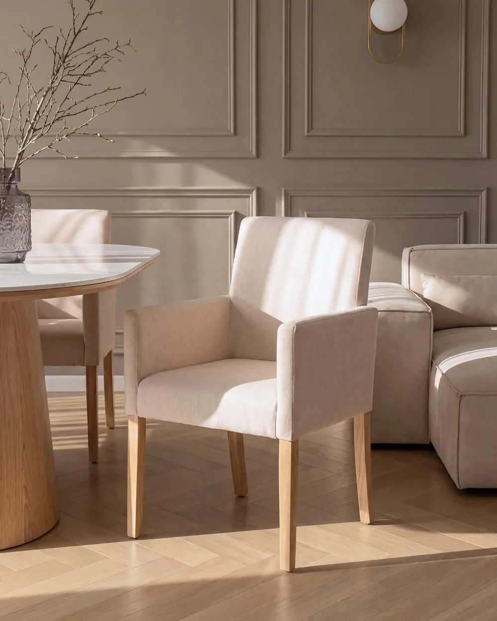 Dining Chair ROCKEFELLER Fabric Beige
