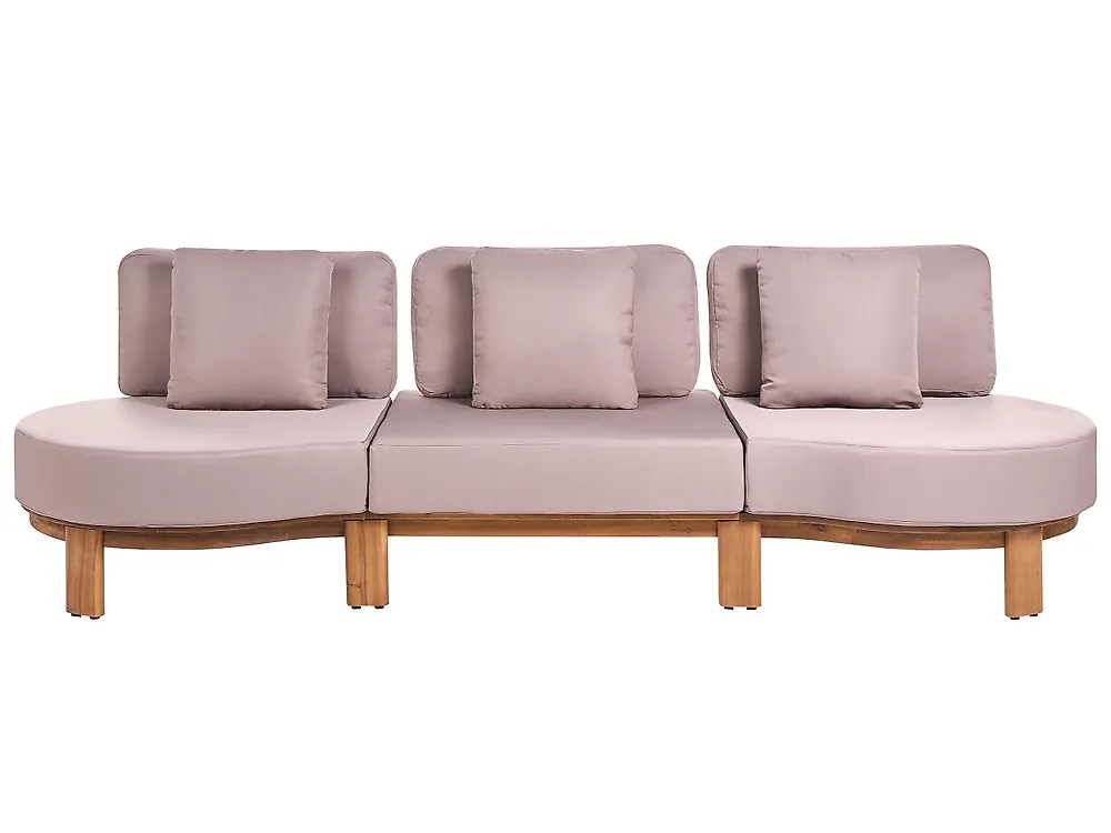 Hagesofa med bord 5-seters ARZELLO Akasietre Lysebrun_1160351