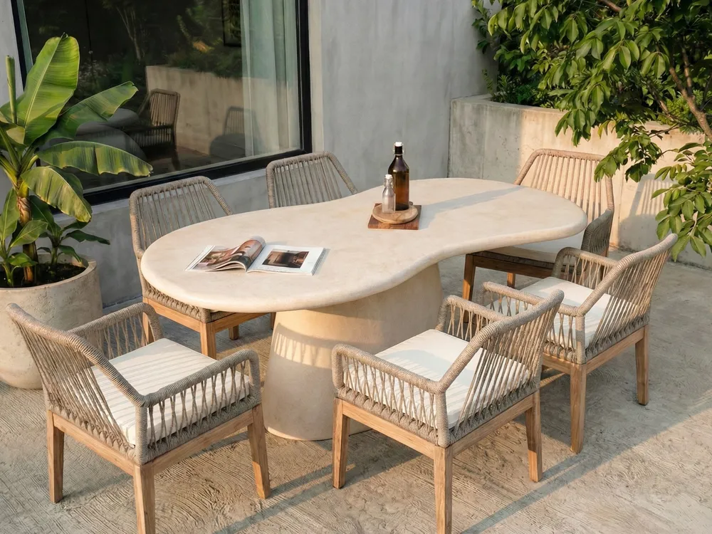 Garden Dining Table SPOLETO 200 cm 110 cm Beige