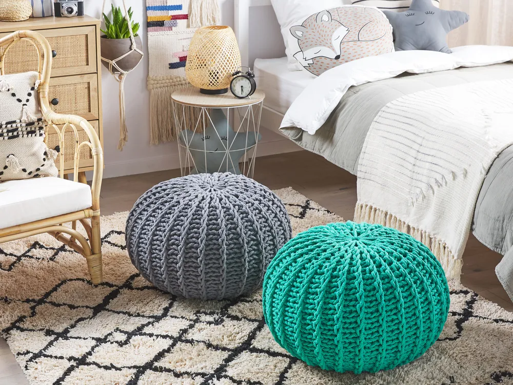Pouffe CONRAD Cotton Dark Grey