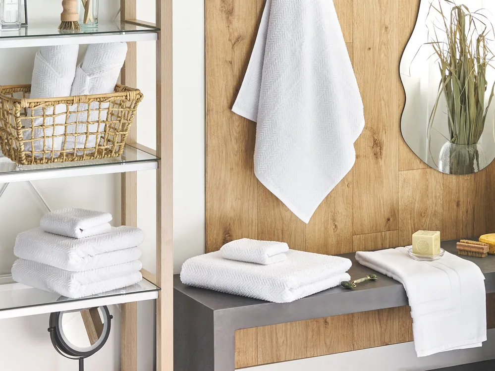 Set of 9 Towels MITIARO Terry Cotton White