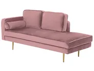 Vänstervänd schäslong MIRAMAS Sammet Rosa_755592