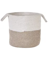 Set of 2 Baskets PAZHA Cotton Beige_840625
