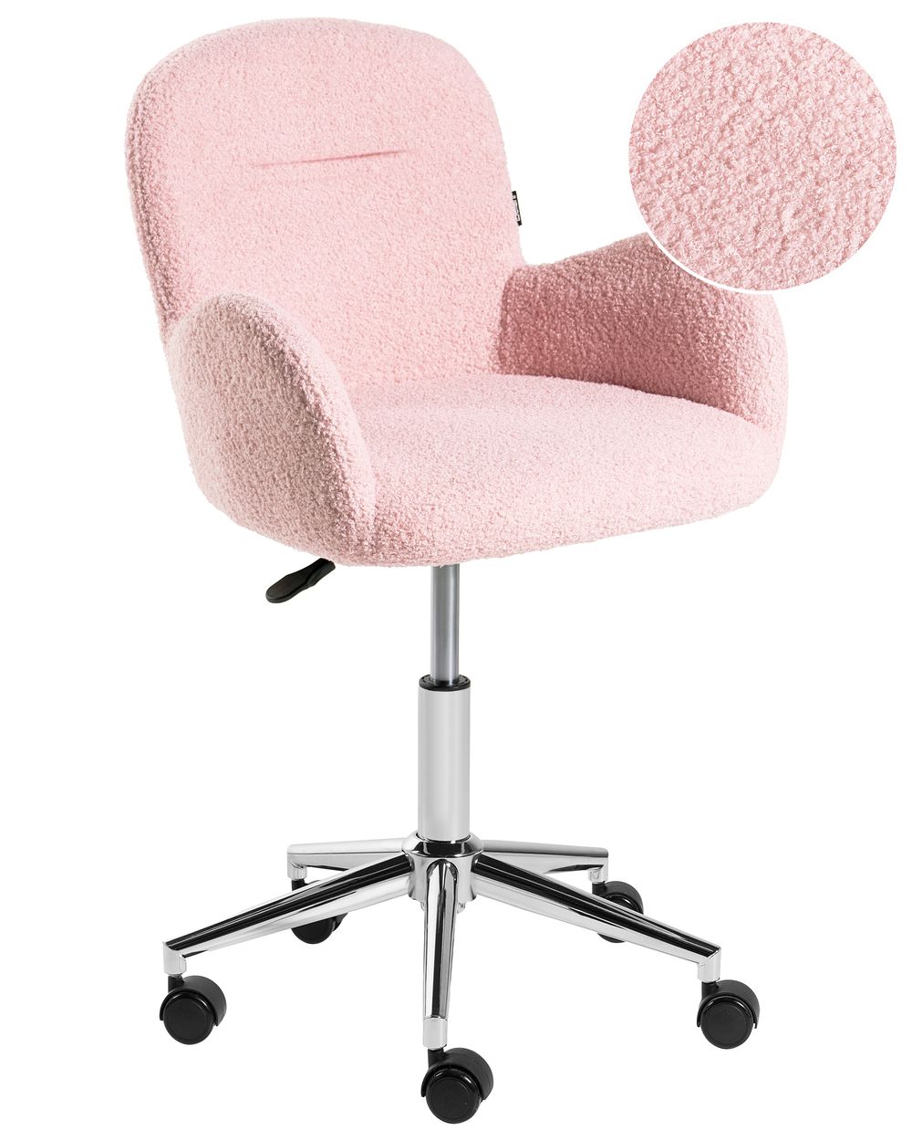 Desk Chair PRIDDY Boucle Pastel Pink
