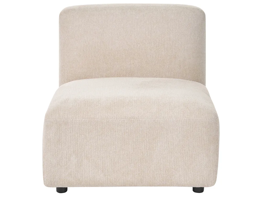 Modular Corner Sofa 3 Seater HEDE with Ottoman Fabric Light Beige Right Hand_1092177