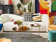 Coffee Table LUCEA Tempered Glass Gold_837458