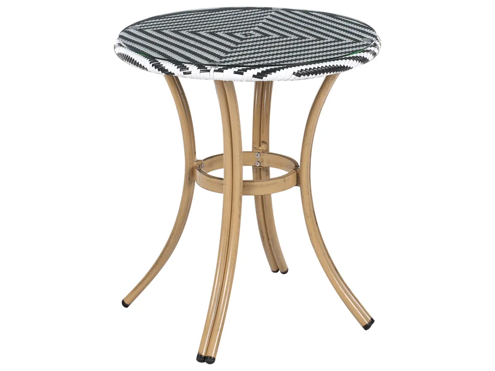 Bistro Table RIFREDDO 70 cm 70 cm Tempered Glass Black