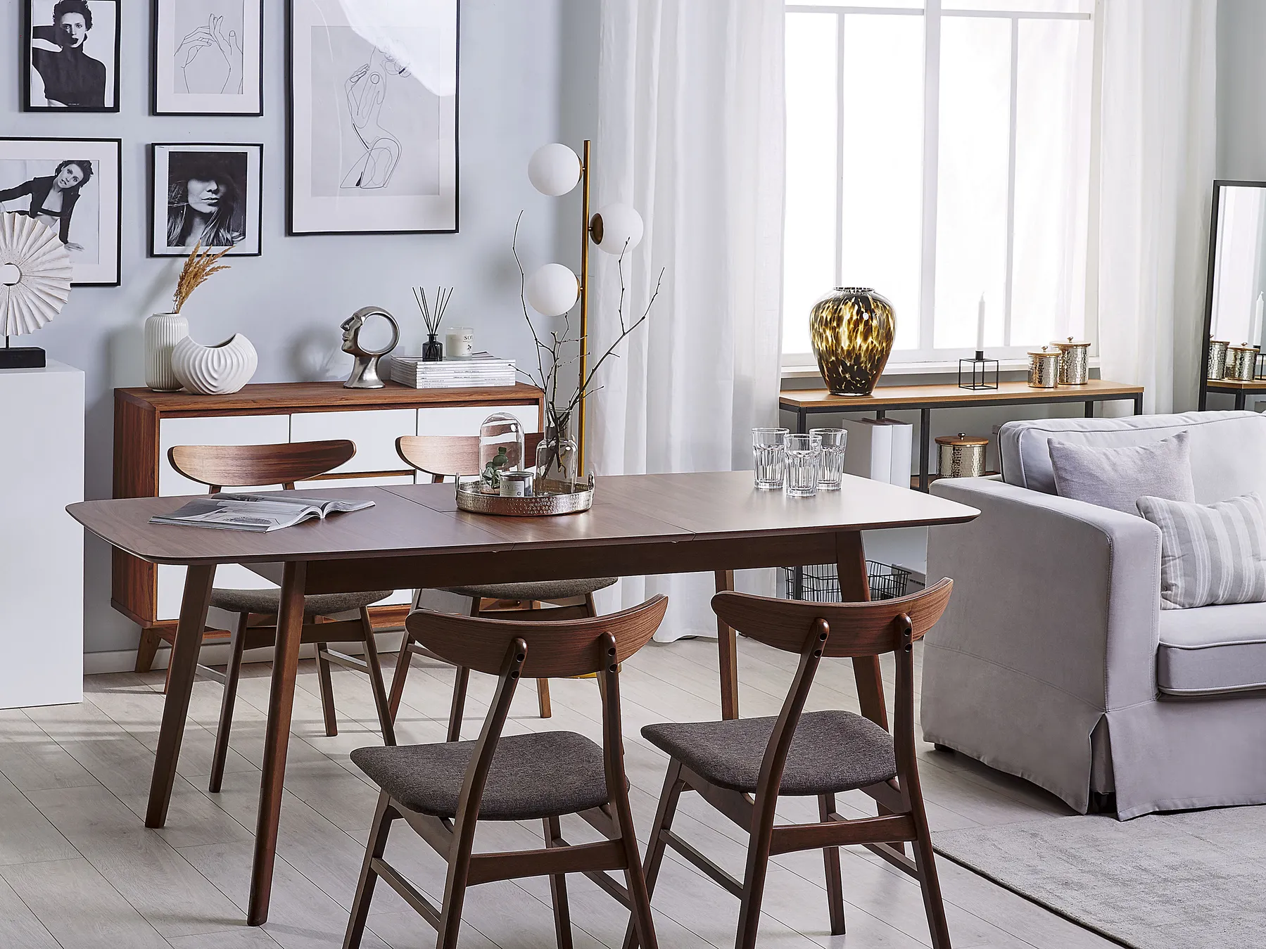 Extending Dining Table MADOX Dark Walnut 150/190 cm 90 cm_766525