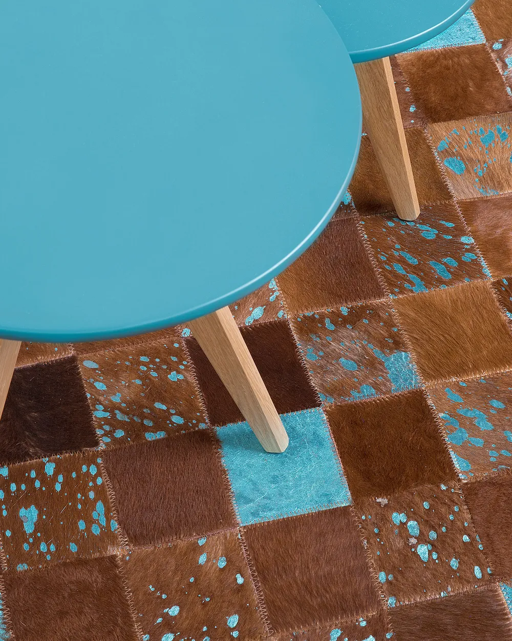 Rug ALIAGA Brown 140 x 200 cm Leather
