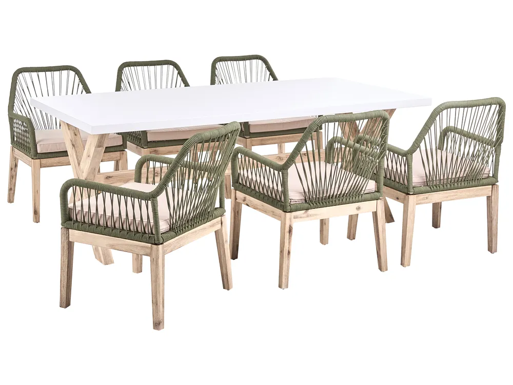 Garden Dining Set 6 Seater OLBIA Olive Green
