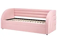 Utdragbar säng Bouclé ALBIAC 90 x 200 cm Pastellrosa_1069067
