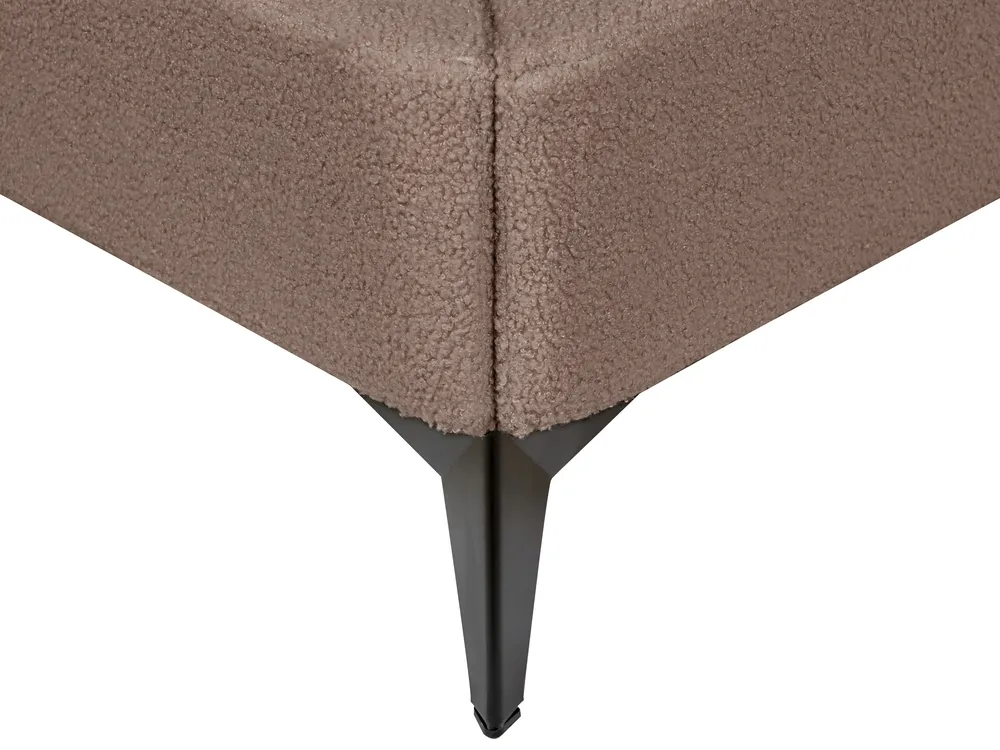 Bed Boucle MELLE 140 x 200 cm (EU Double) Brown_965697