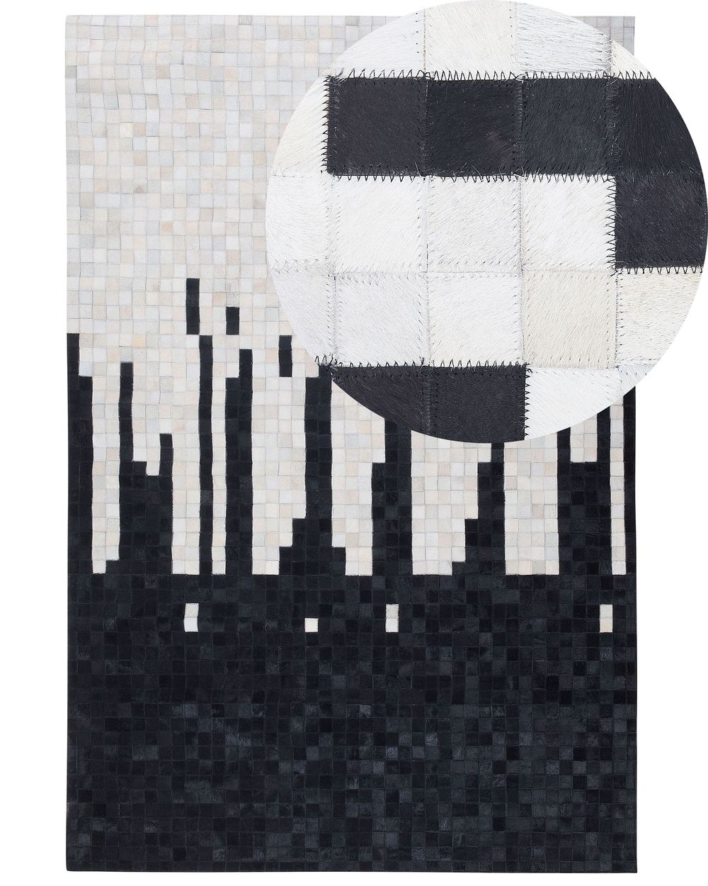 Rug BOLU Black 160 x 230 cm Leather