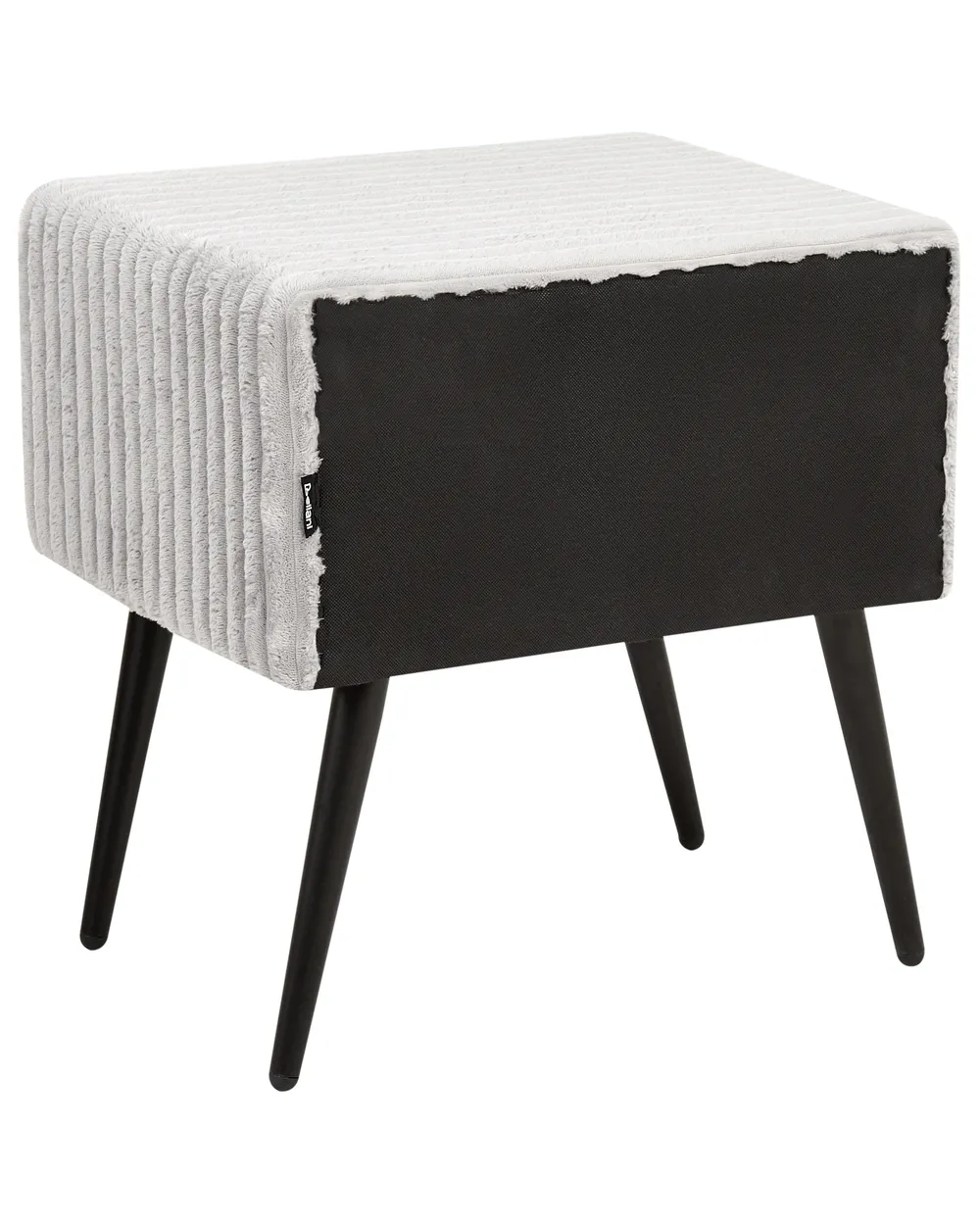 1 Drawer Bedside Table FLAYAT Corduroy Light Grey_968041