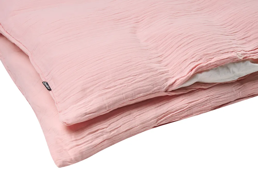 Duvet Cover Set SUMNER 150 x 200 cm Cotton Muslin Pastel Pink_1060183