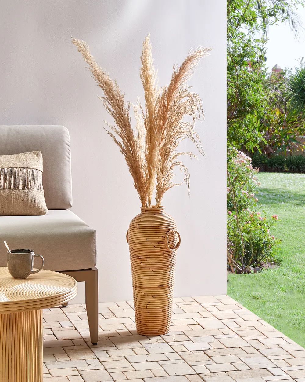 Decorative Vase ELATIA 50 cm Rattan Natural