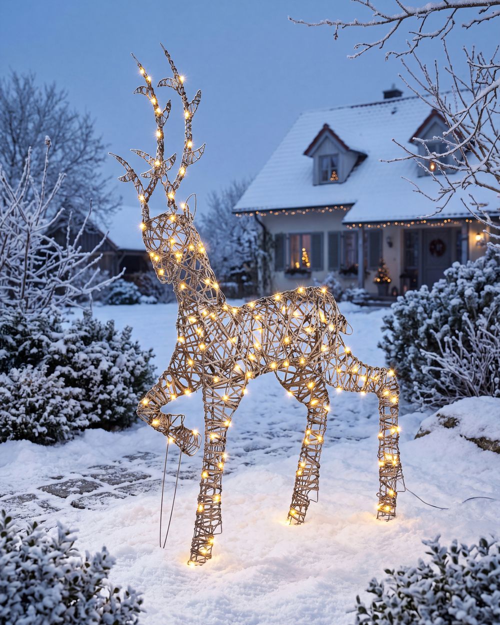 Outdoor Decoration LED HUSAVIK 140 cm Reindeer Silver