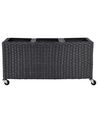 Plant Pot BELLIS 82 cm PE Rattan Black