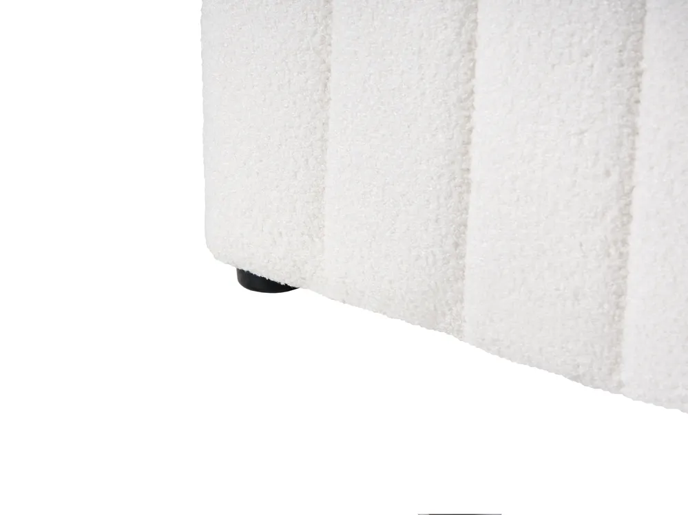 Säng med förvaring LUNAN Bouclé Vit 120 x 200 cm_1048284