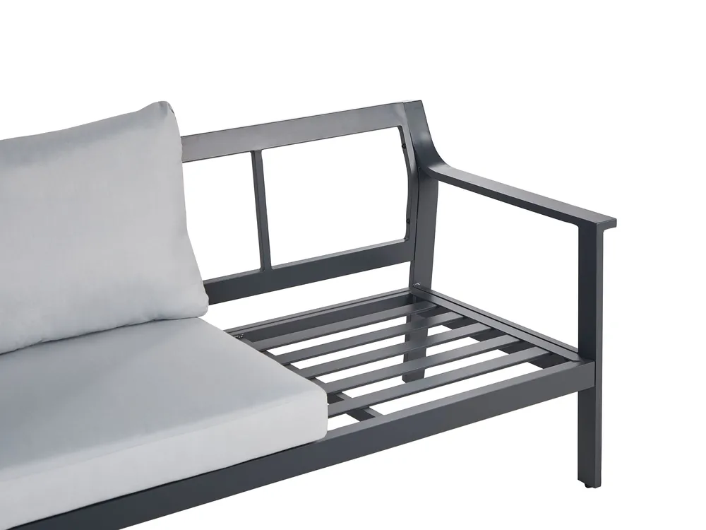 Garden Sofa 3 Seater KIATO Metal Light Grey_934614