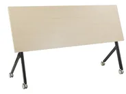 Foldable Office Desk BENDI 180 cm 60 cm with Wheels Light Brown_922477