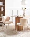 Set of 2 Dining Chairs MINA II Boucle Light Beige