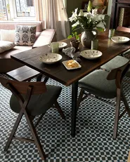 Set of 2 Dining Chairs LELAND Wood Dark Brown_1063076
