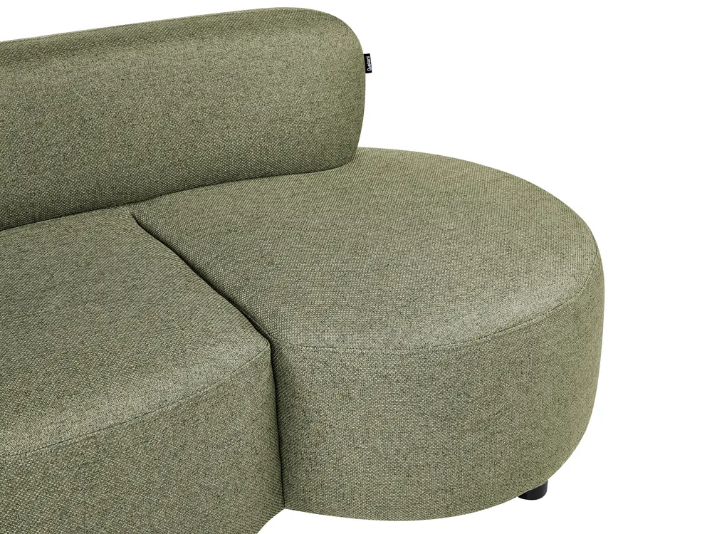 Sofa 3 Seater BLAVAND Fabric Olive Green_1061495