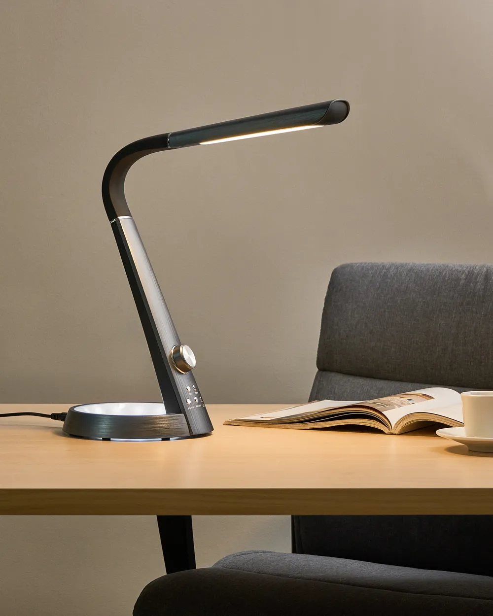 LED Desk Lamp CANOPUS with USB Port Black