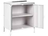 3 Piece Outdoor Kitchen Set with Sink VILAMA White Metal_974170