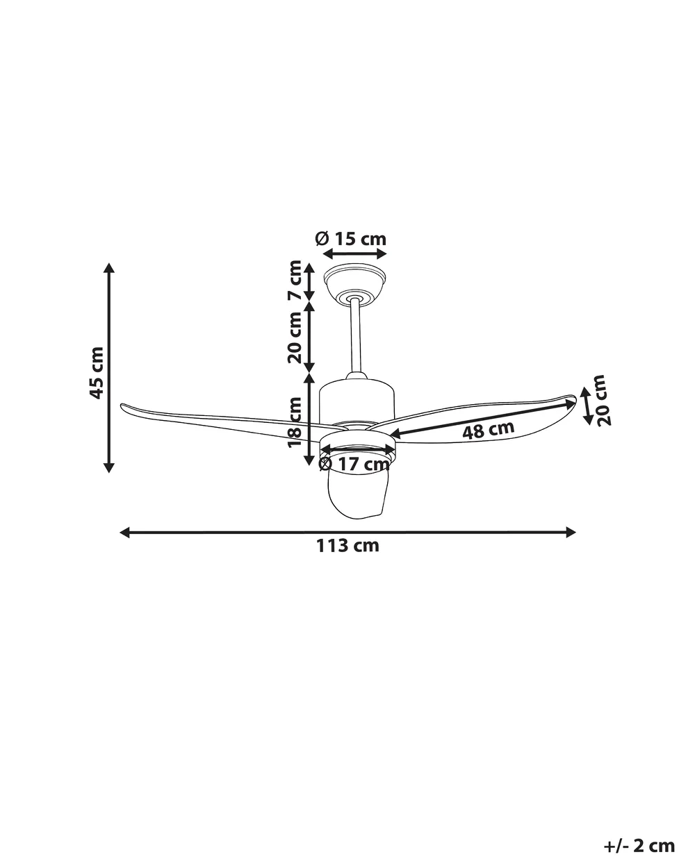 Ceiling Fan with Light MAHAUT with Remote LED Light Brown_1032016