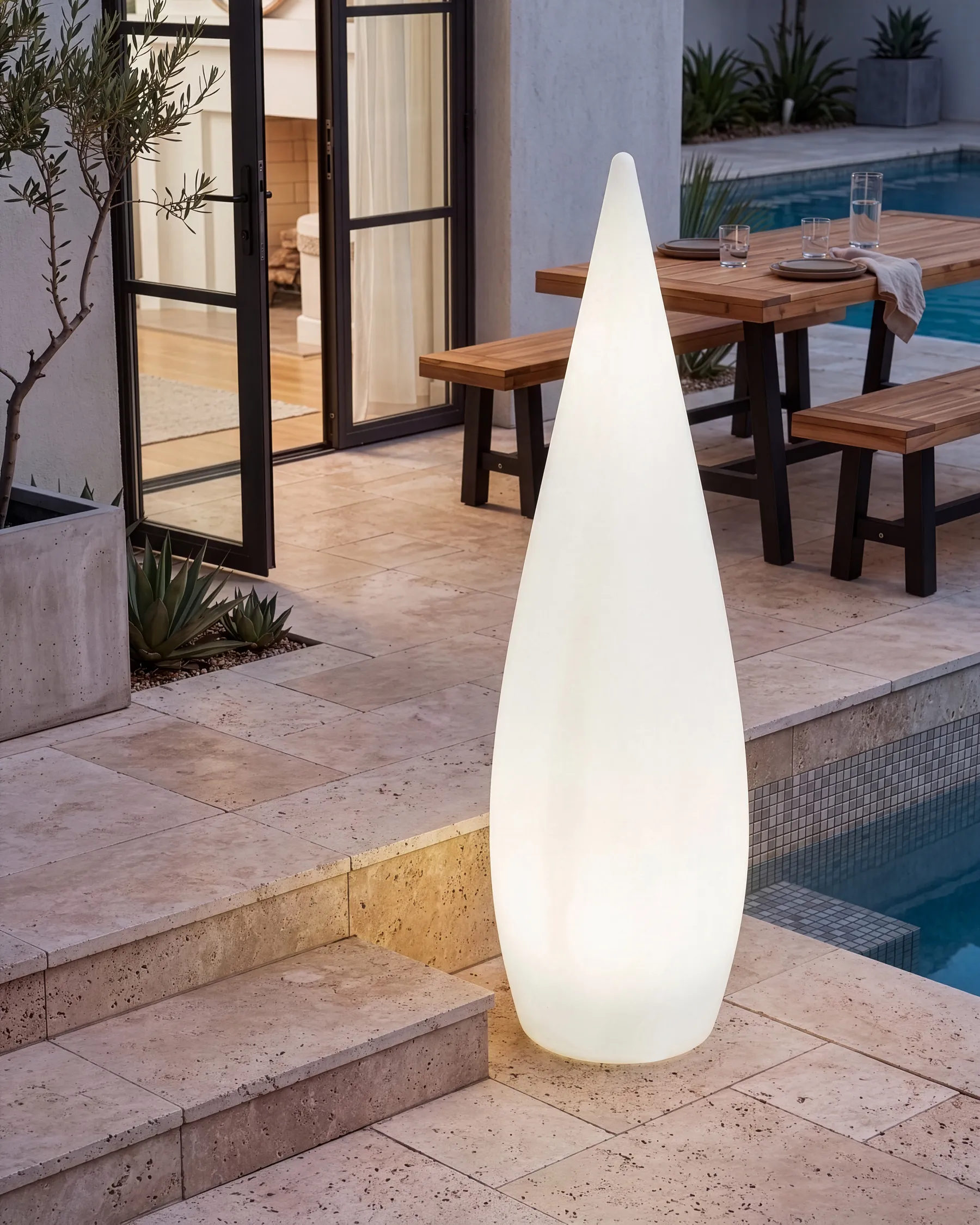 Outdoor LED Floor Lamp VULETAS with Remote White_1105798