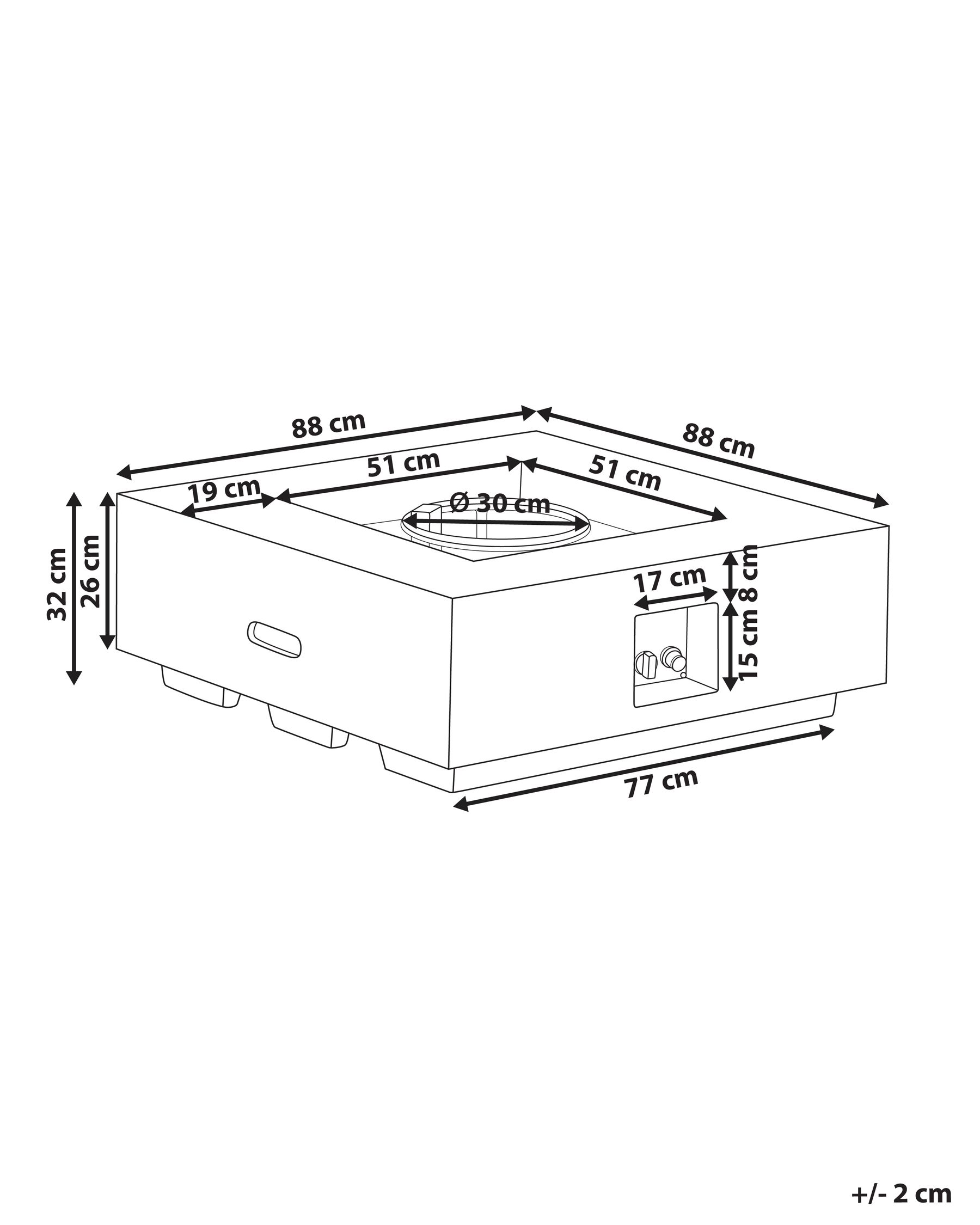 Gas Fire Pit HEKLA Concrete Light Grey_956436