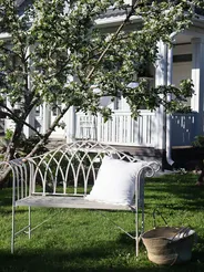 Garden Bench MILAZZO 130 cm Metal White_829475