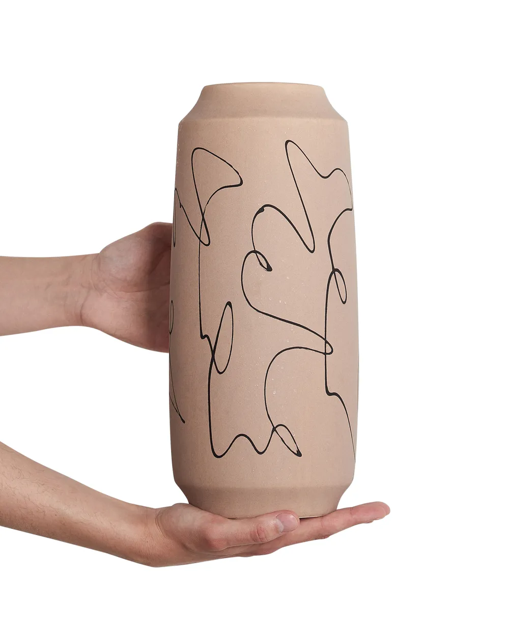 Flower Vase SUNFISH 33 cm Stoneware Beige_935167
