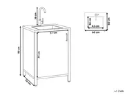 Outdoor Kitchen Cabinet with Sink ROCHA Graphite Grey Metal_1079760