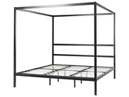 Four Poster Bed Metal LESTARDS 180 x 200 cm (EU Super King) Black_863413