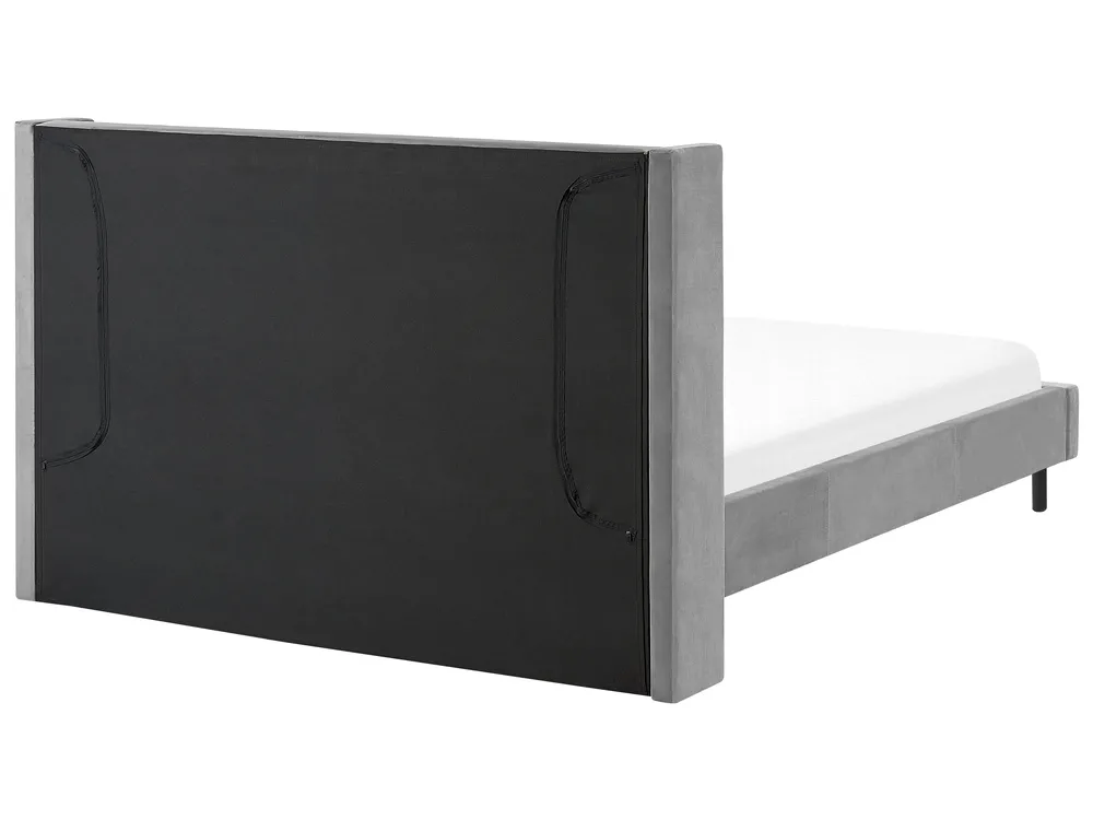 Bed Velvet VILLETTE 160 x 200 cm (EU King Size) Grey_930517