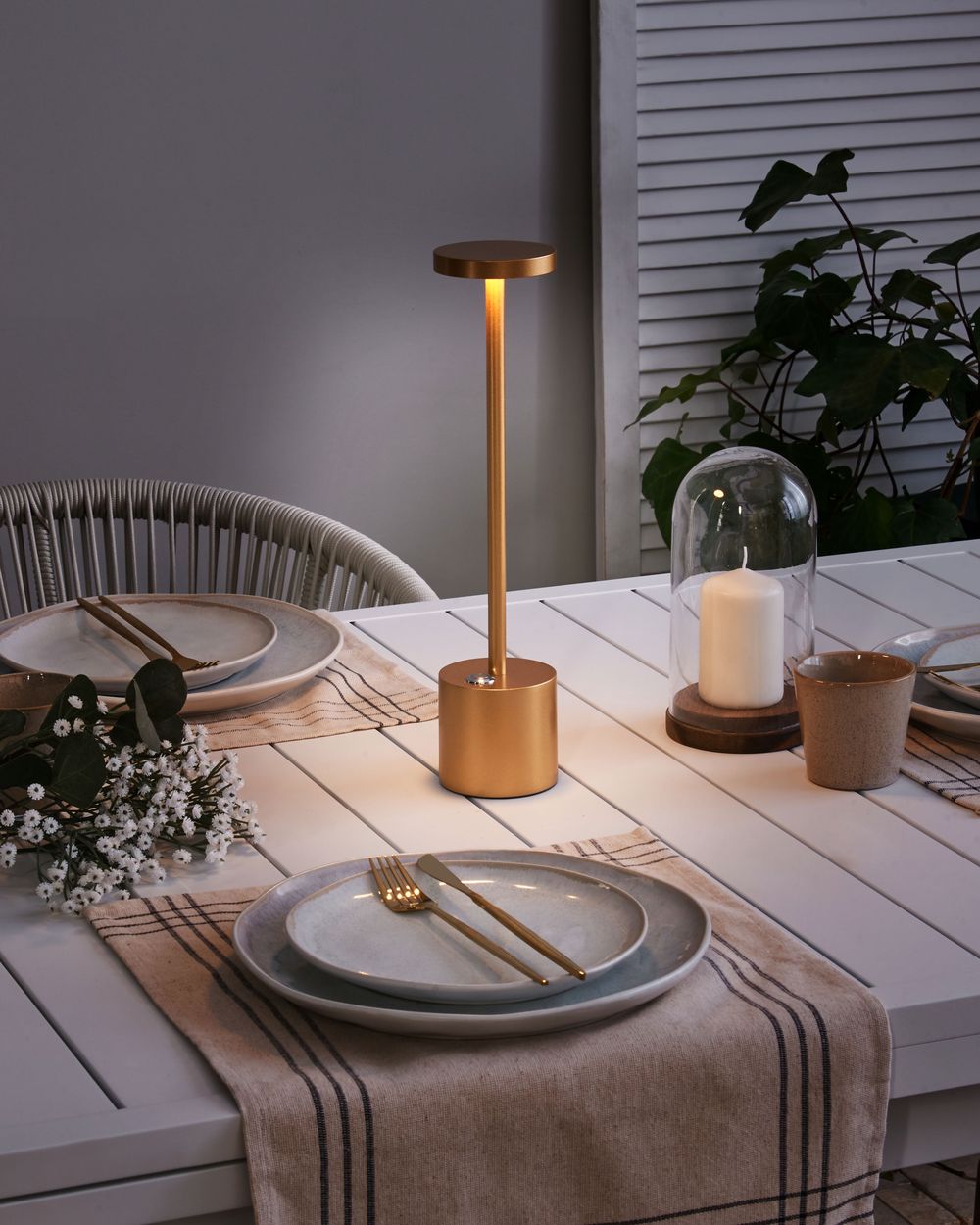 Trådlös LED-bordslampa LIZANDRO med dimmer Metall Guld
