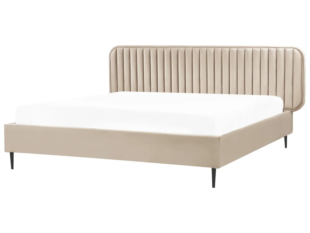Bed Velvet BRIN 180 x 200 cm (EU Super King) Taupe
