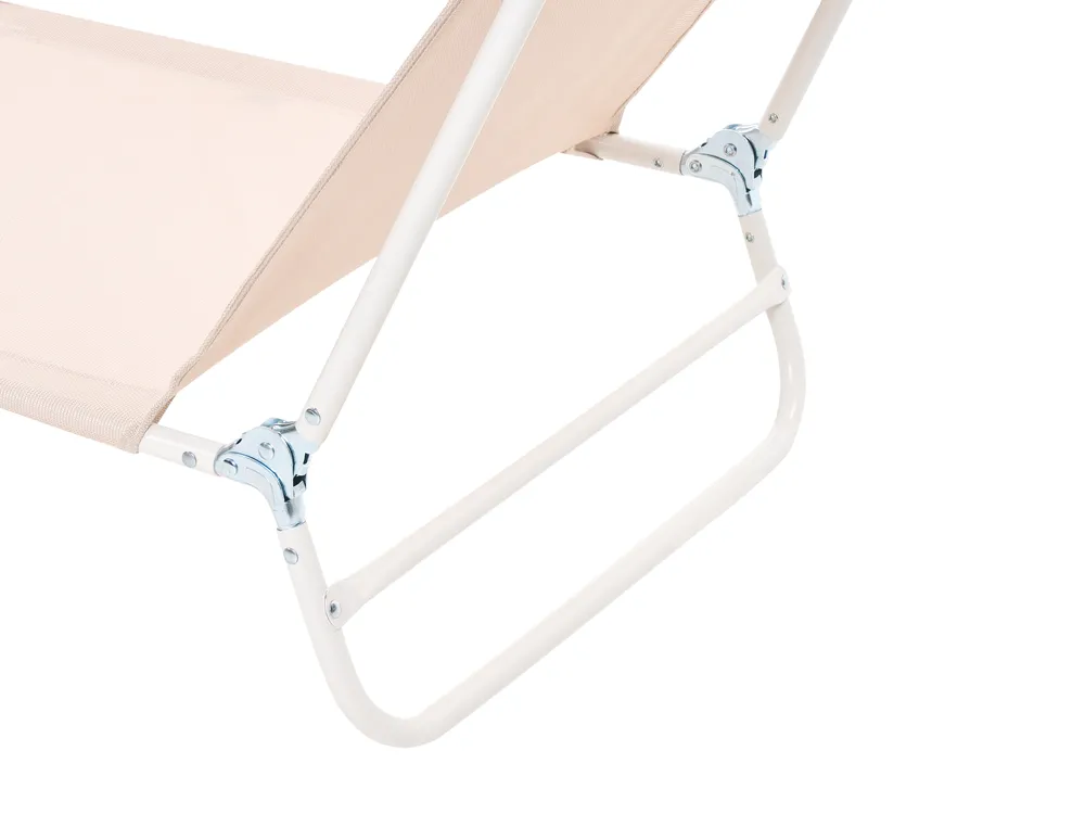 Sun Lounger KASTORIA Reclining Metal Beige_1031945