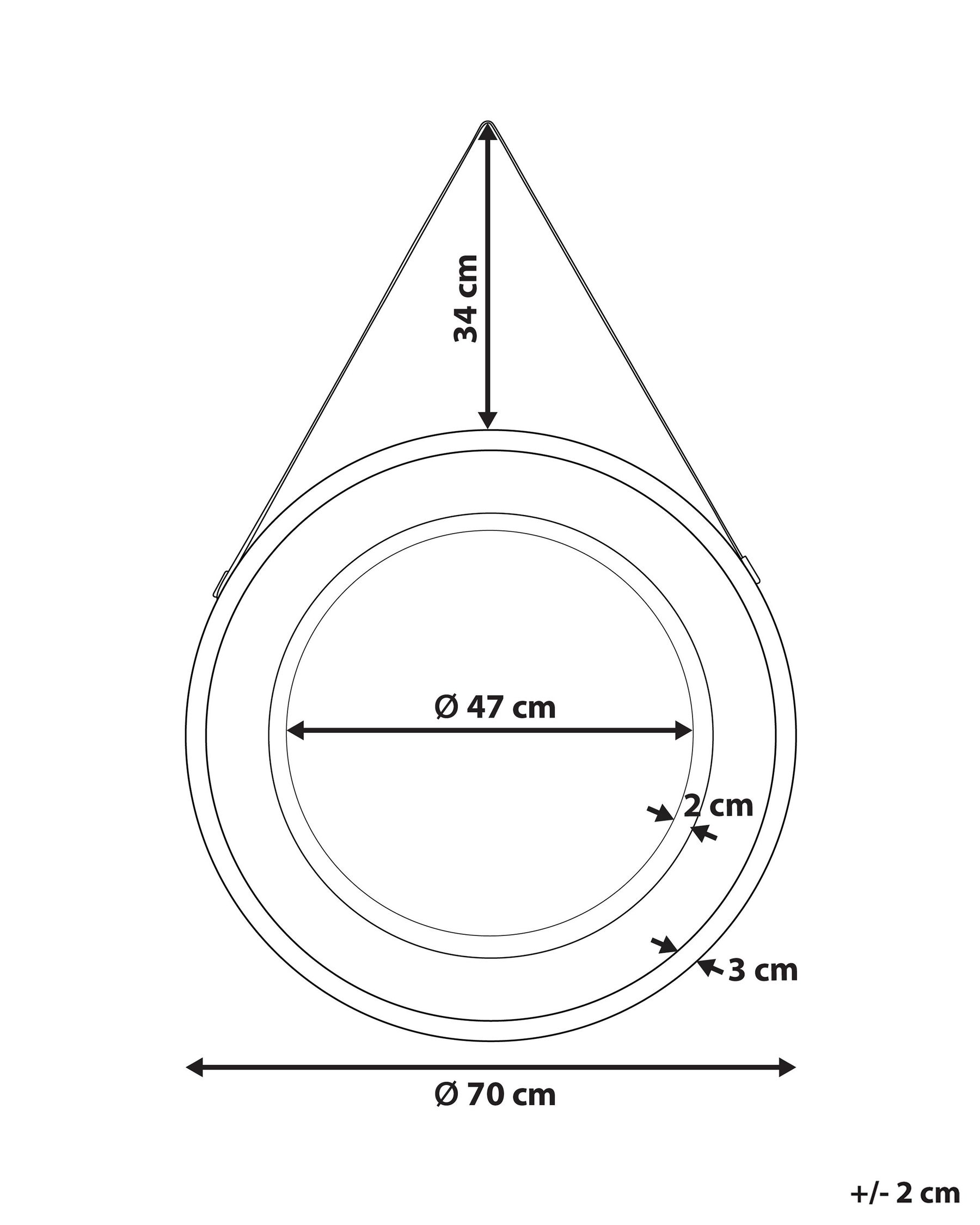 Seinäpeili CAMBRAI 70 cm 104 cm Rottinki Luonnonväri_892124