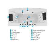 Hörnbubbelbadkar med LED MOOR 1730 x 810 mm Vit_782685