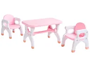 Kids Table with Chairs BOLLON Pink_1124282